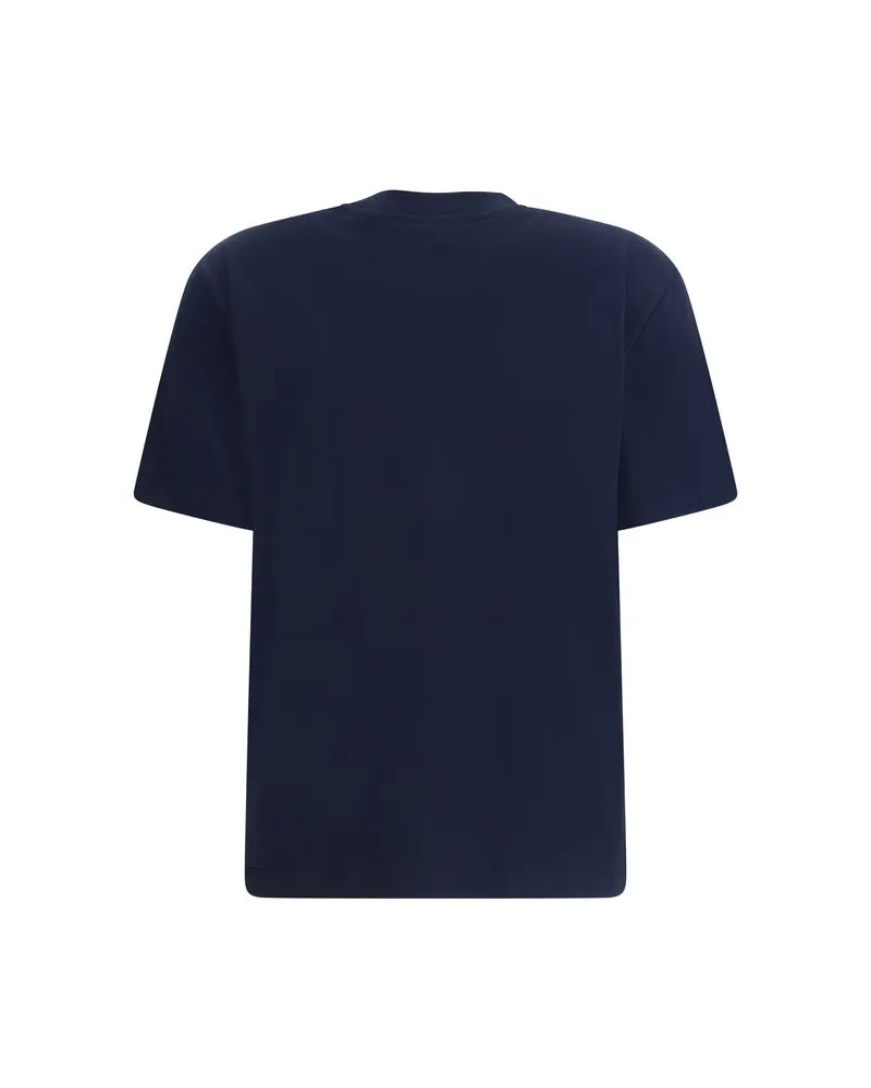 AMI Paris Women Blue Cotton T-Shirt Navy