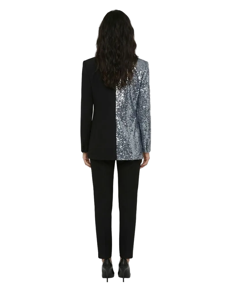 Dolce & Gabbana Women's Blue Cotton Blazer Clothing Black