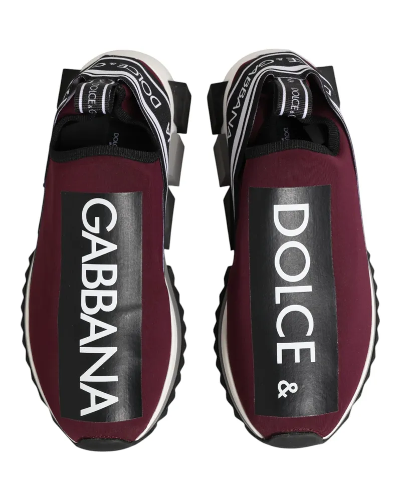 Dolce & Gabbana Maroon Slip On Sorrento Men Sneakers Shoes 20+pa+pu+vi Maroon