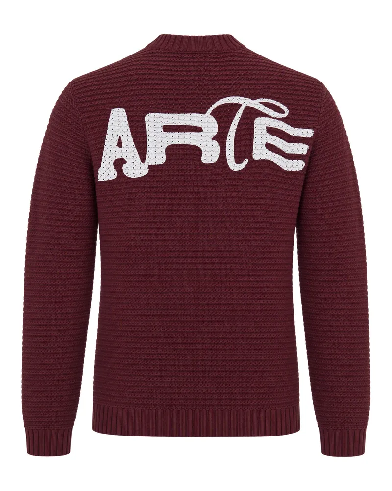 Arte Antwerp Ribbed Cotton Sweater — Burgundy Burgundy