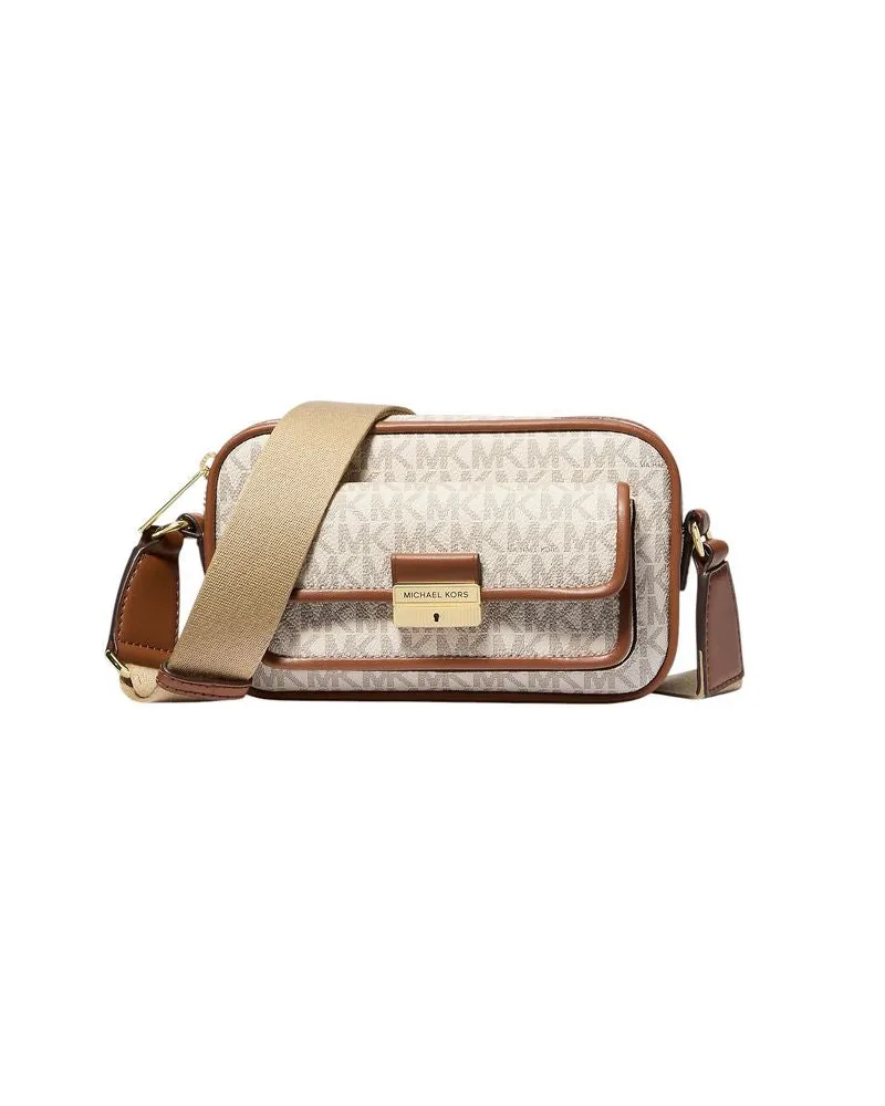 Michael Kors Women's Crossbody Bag Vanilla 89.coated Canvas Polyester Crossbody-bags Beige