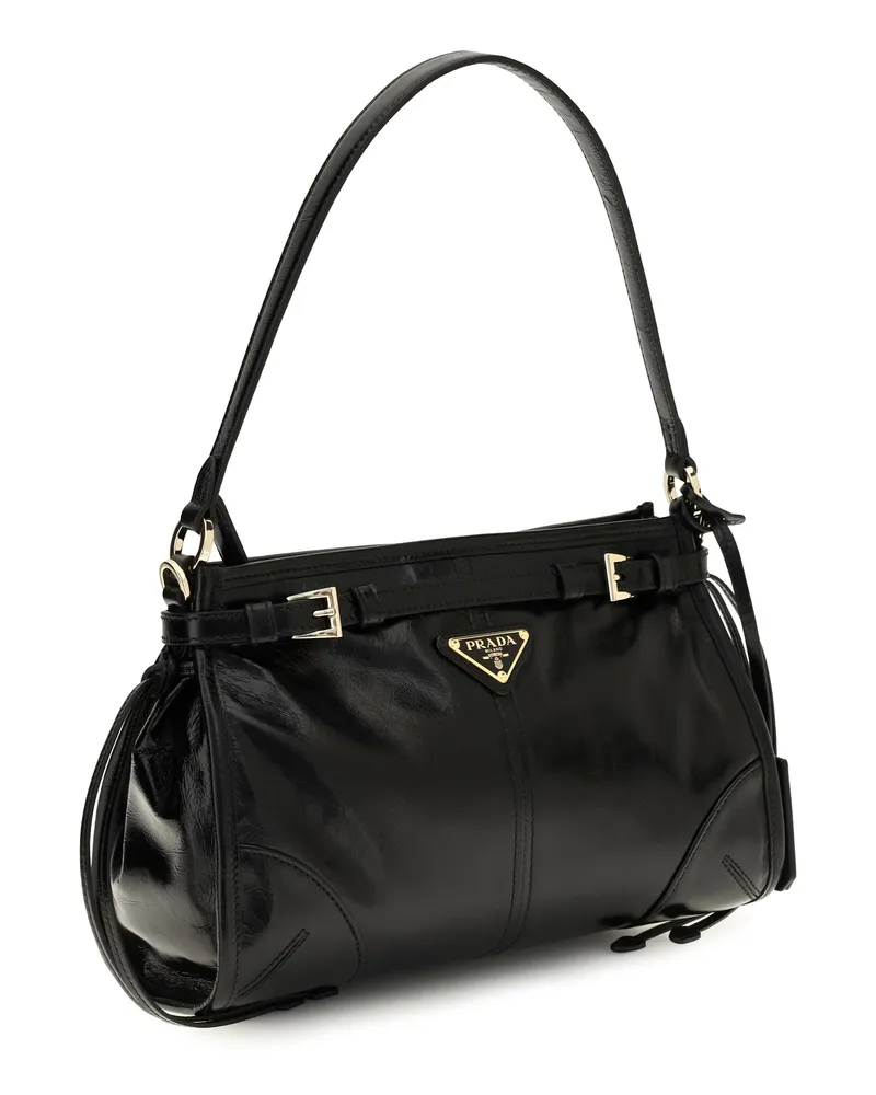 Prada Women's Small Bonnie Handbag Leather Nero Calf Bos Taurus Handbags Hand Bags Black