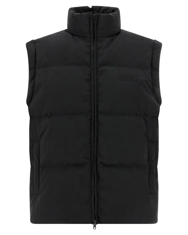 Maison Margiela Quilted Numeric Signature Down Jacket — Black Black