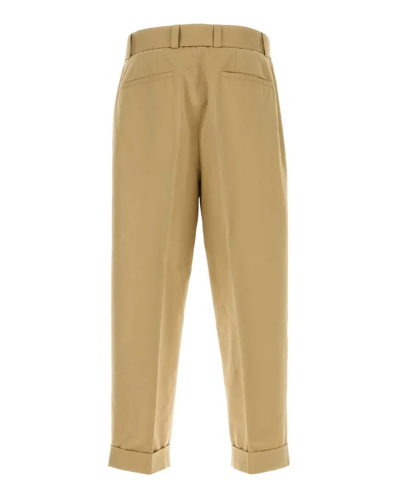 Jil Sander Men's Beige Cotton Blend Pant 235 Exterior: Silk Pantaloni Beige