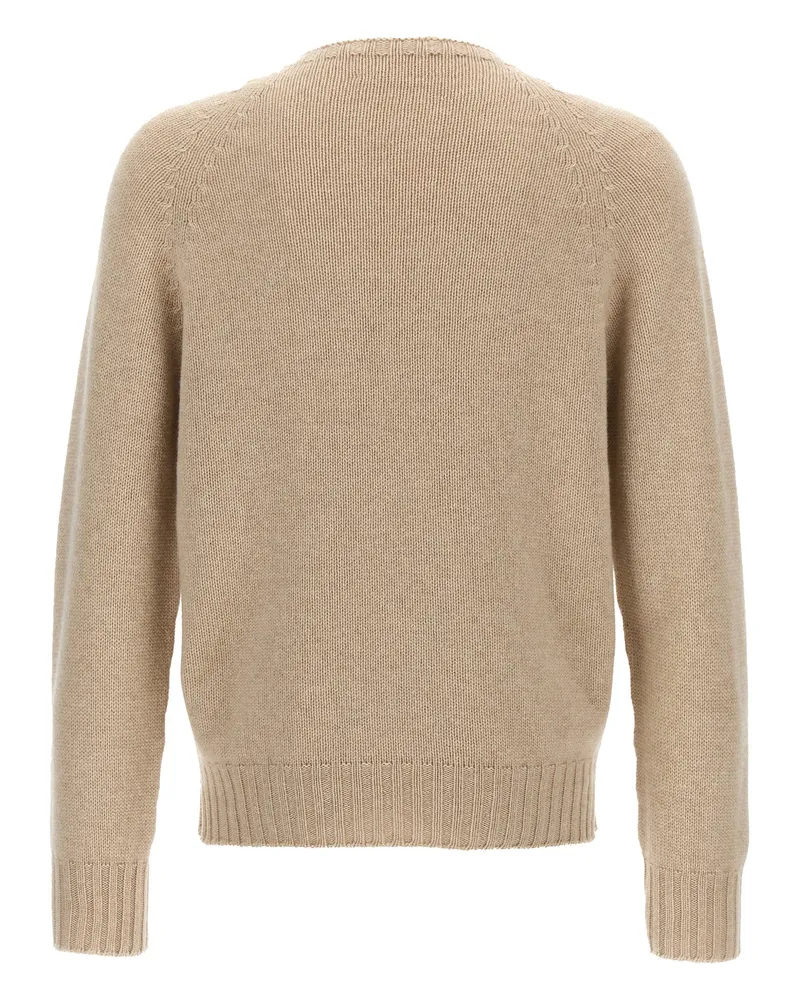 MA'RY'YA Wool Blend Crewneck Sweater — Beige Beige