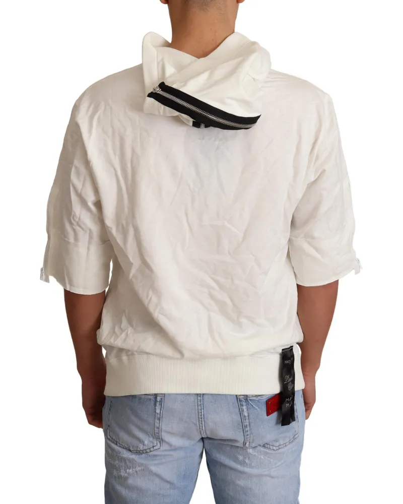 Dolce & Gabbana Men's White Hooded Limited Edition Sweater Off Cotton Clothing White