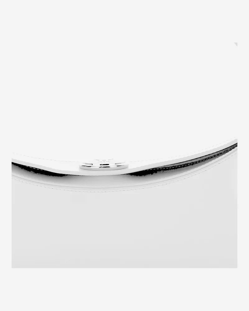Jacquemus Women's Oval Calfskin Clutch Bag White Leather Shoulder White