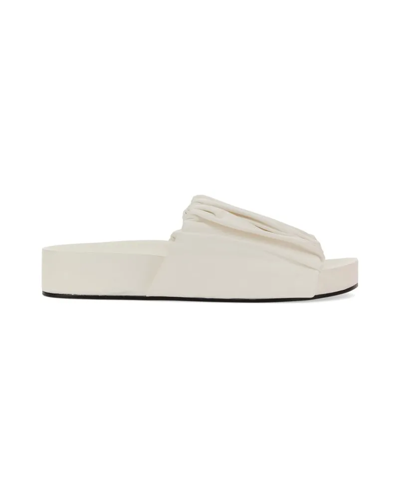 Jil Sander Calfskin Leather Sandals — White White