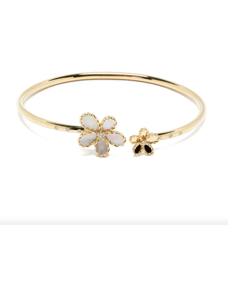 Roberto Coin Women's Yellow Gold Diamond Flower Bracelet Aw25 W Gold