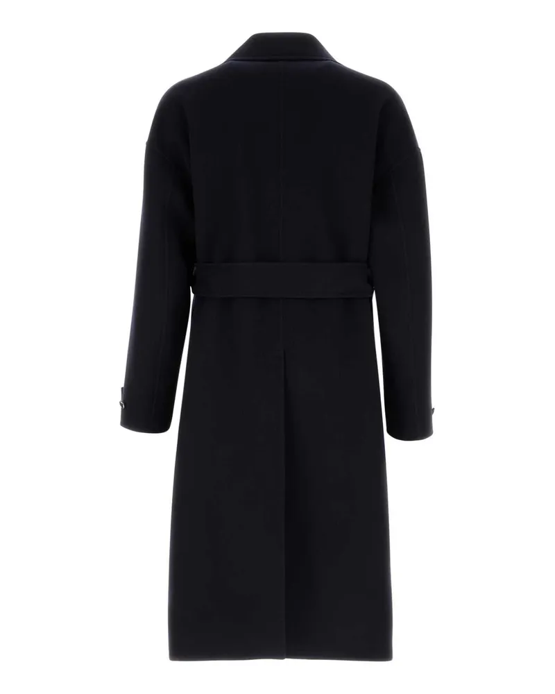 Gucci Men's Midnight Blue Wool Blend Coat Ink Exterior: Cashmere Cappotti Black