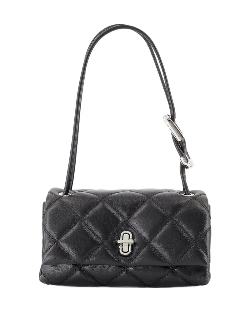 Marc Jacobs Women's The Mini Dual Chain Shoulder Bag -  Leather Black Cowhide Totes-Shopping-Bags Black