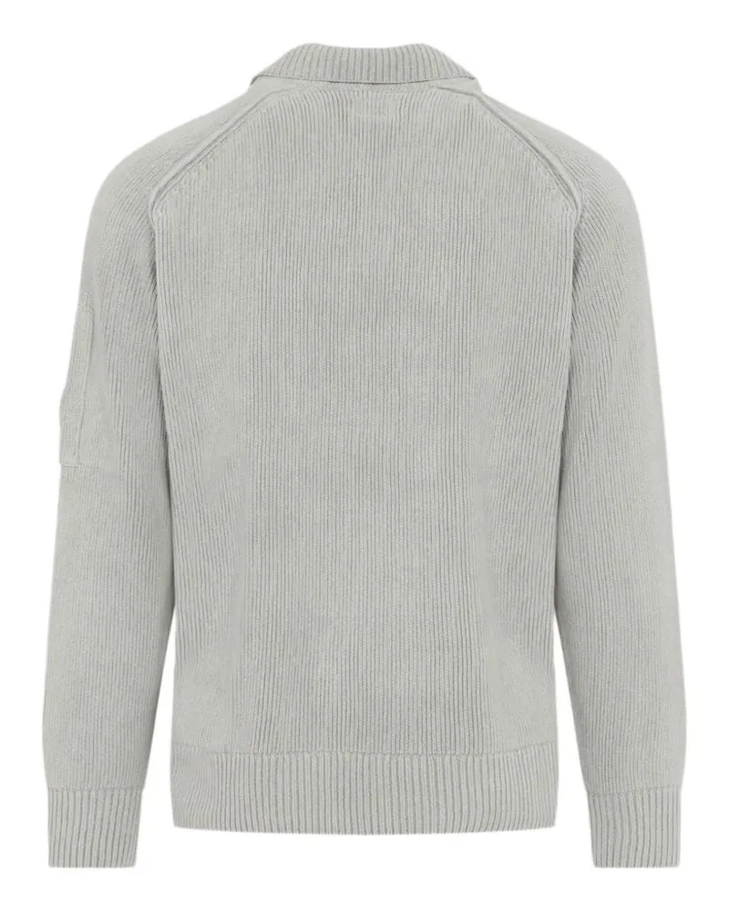 C.P. Company Ribbed Cotton Polo — Gray Gray