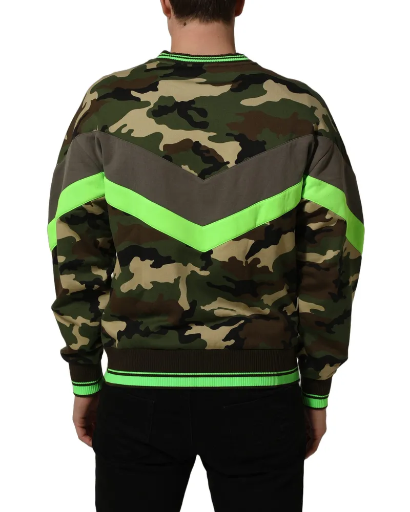Dolce & Gabbana Camouflage Heart Appliqué Sweatshirt — Multicolor Multicolor