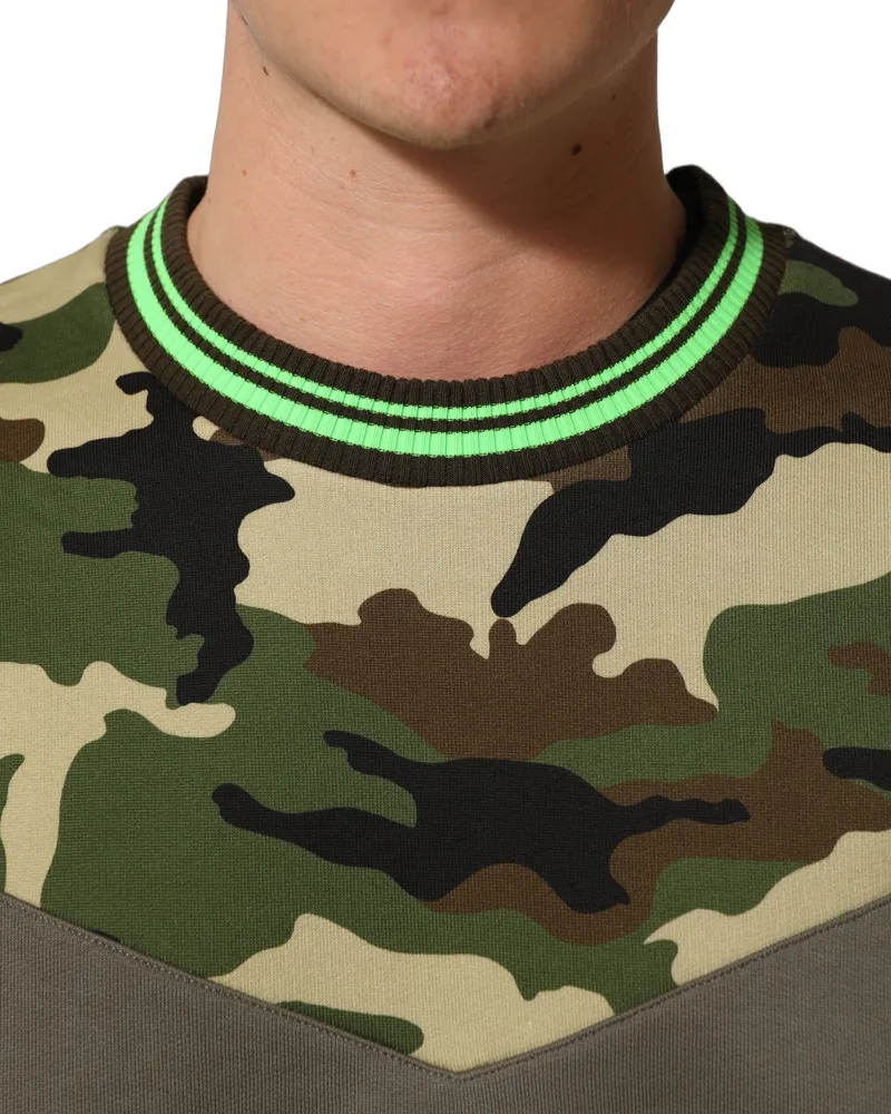 Dolce & Gabbana Camouflage Heart Appliqué Sweatshirt — Multicolor Multicolor