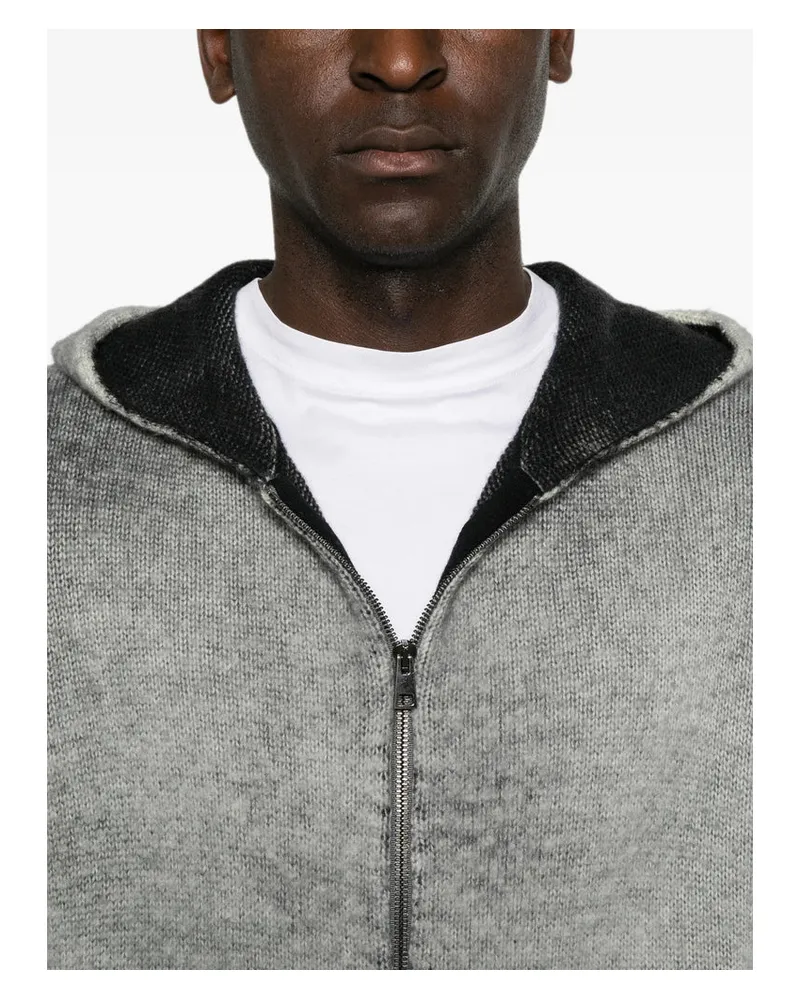 Avant Toi Cashmere-Merino Blend Hooded Sweater — Gray Gray