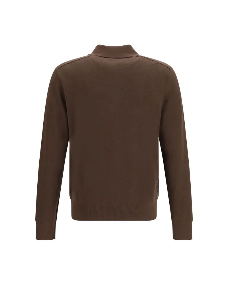 Burberry Merino Wool Polo — Brown 