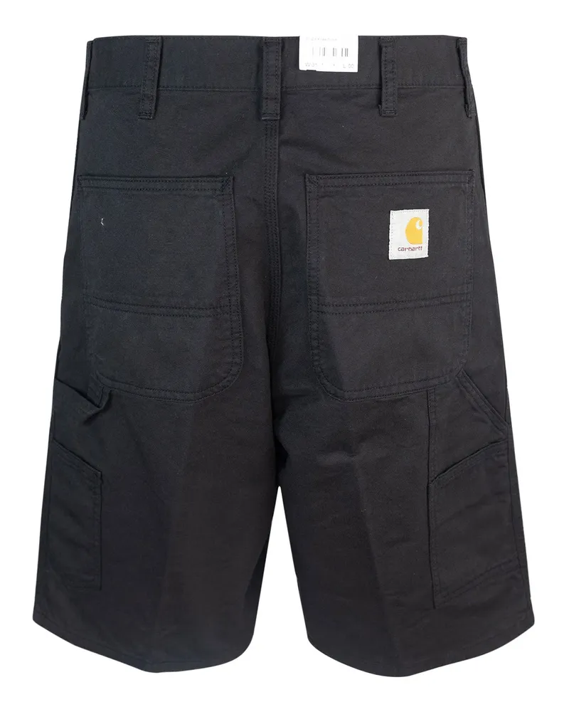Carhartt WIP Men's Shorts Single Knee Black Cotton Newcomb Drill Bermuda Black