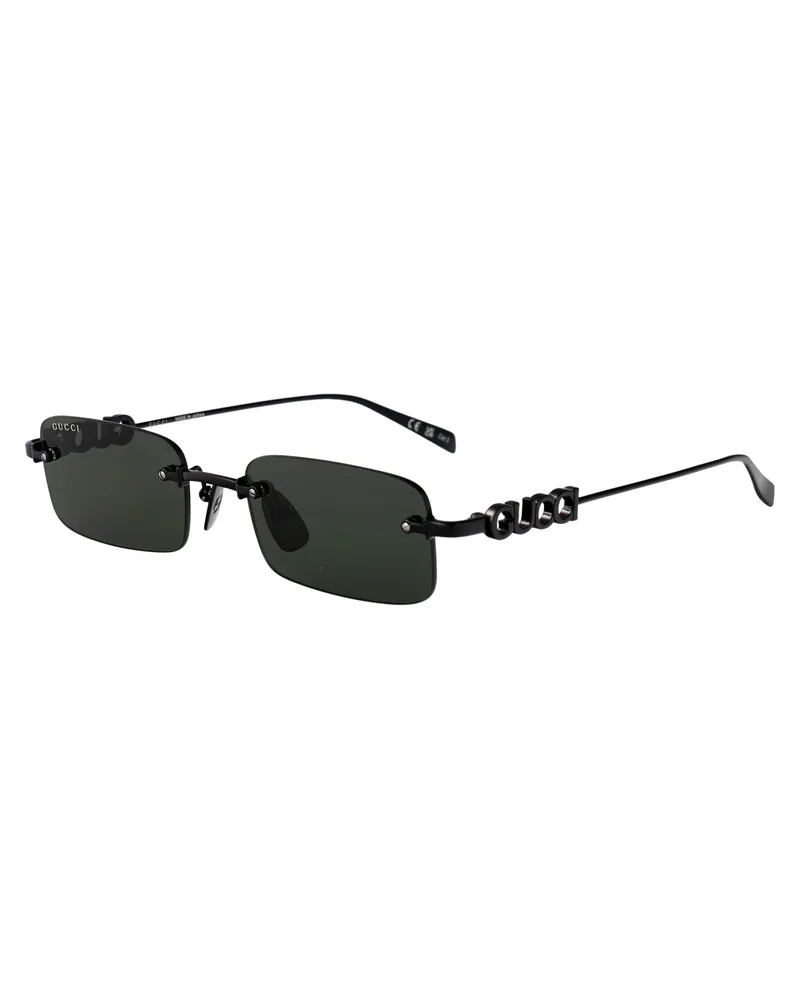 Gucci GG1808S Metal Frame Sunglasses — Black Black