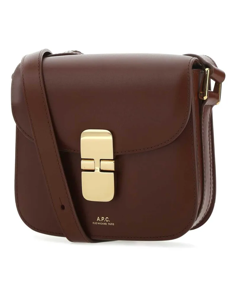A.P.C. Women's Brown Leather Grace Mini Crossbody Bag Cad Vache Borse A Tracolla Brown