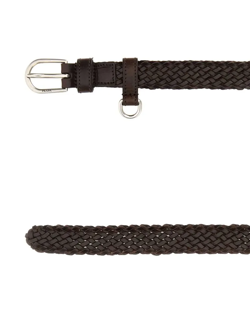 Prada Women's Brown Leather Belt Caffe Vitello Cinture Caffe Brown