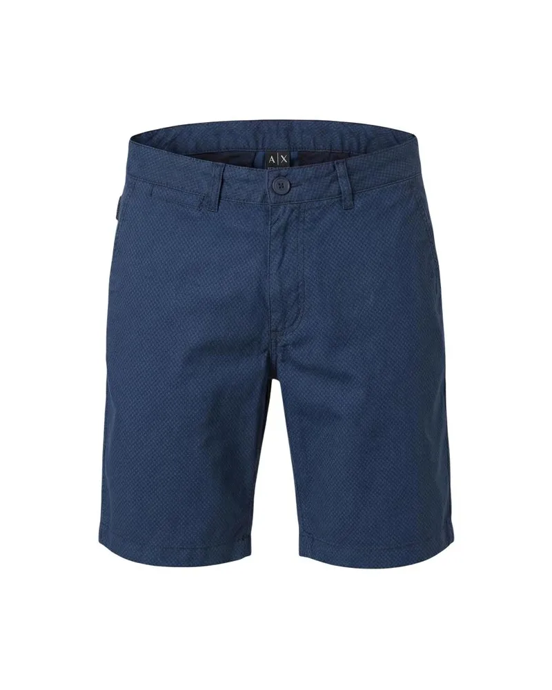 Armani Exchange Cotton Blend Shorts — Blue Blue