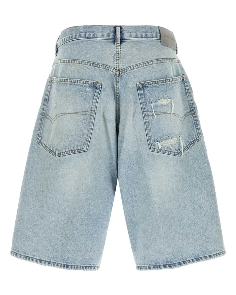 Balenciaga Stay Press Bermuda Shorts — Blue Blue