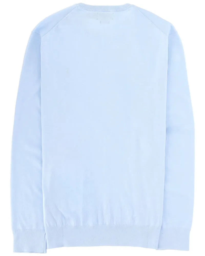 Ralph Lauren Logo-Embroidered Cotton Sweater — Blue Blue