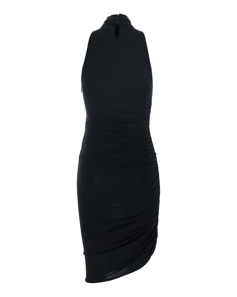 Jacquemus Women's Black Dress With High Neck And Ruffle Details Viscose Black