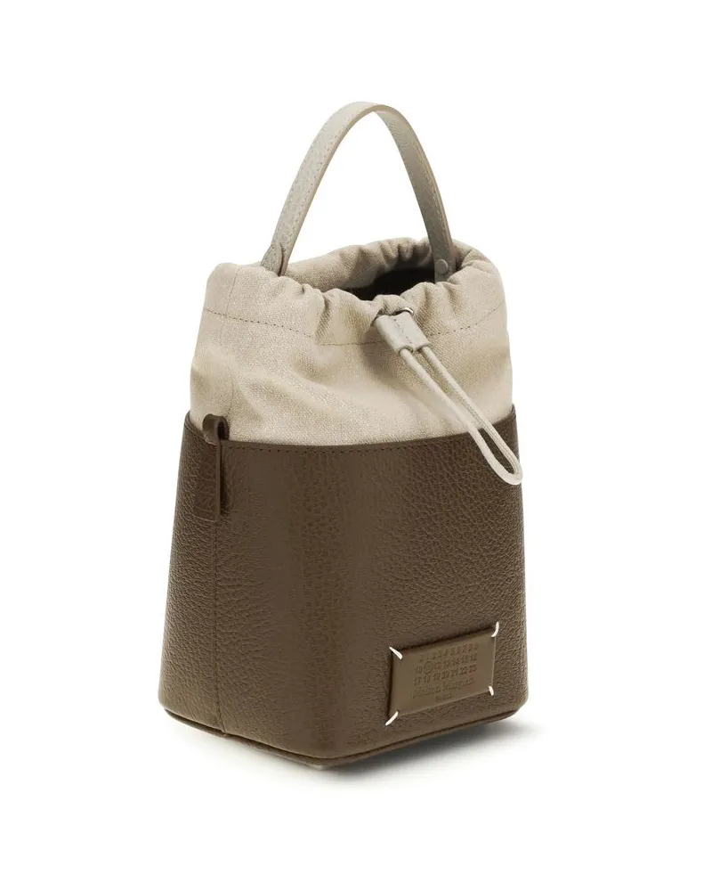 Maison Margiela Women's Brown Calf Leather Bos Taurus Backet Bag Brown