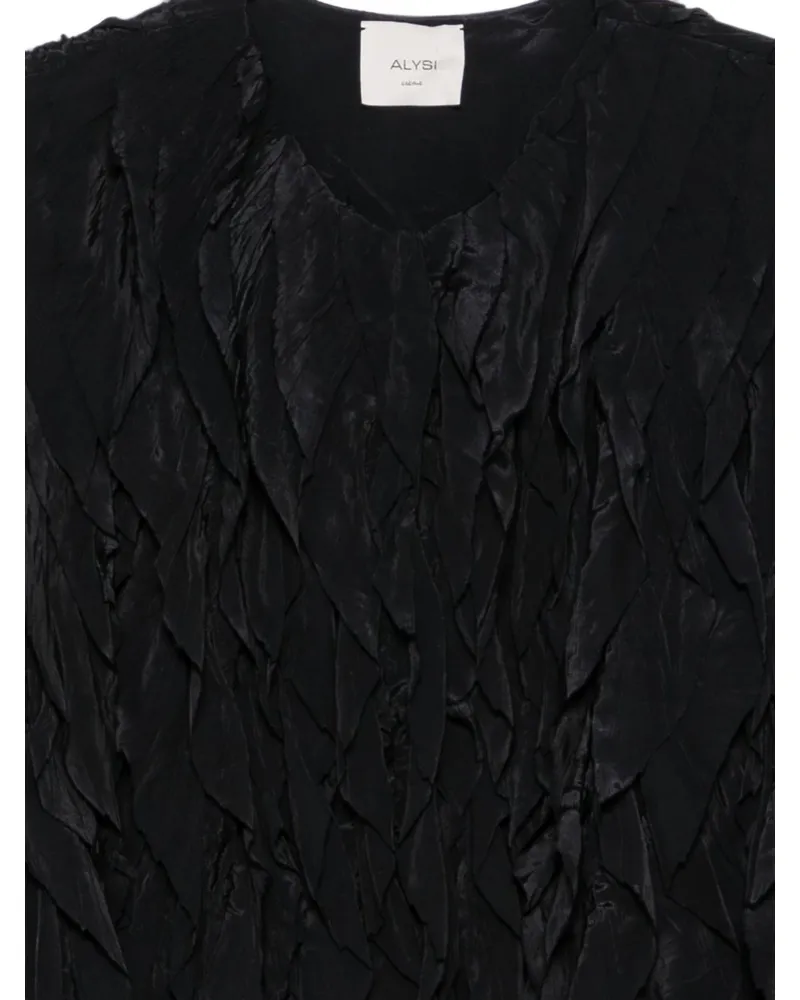 ALYSI Ruffled Texture Jacket — Black Black