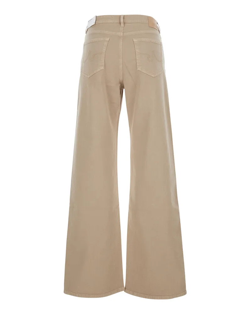 Adriano Goldschmied Women's Jeans New Baggy Beige Denim Cotton Beige