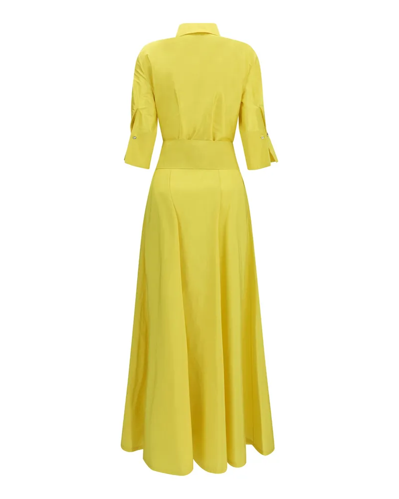 Sara Roka Women's Marysole Long Dress Yellow Gold Silk Yellow