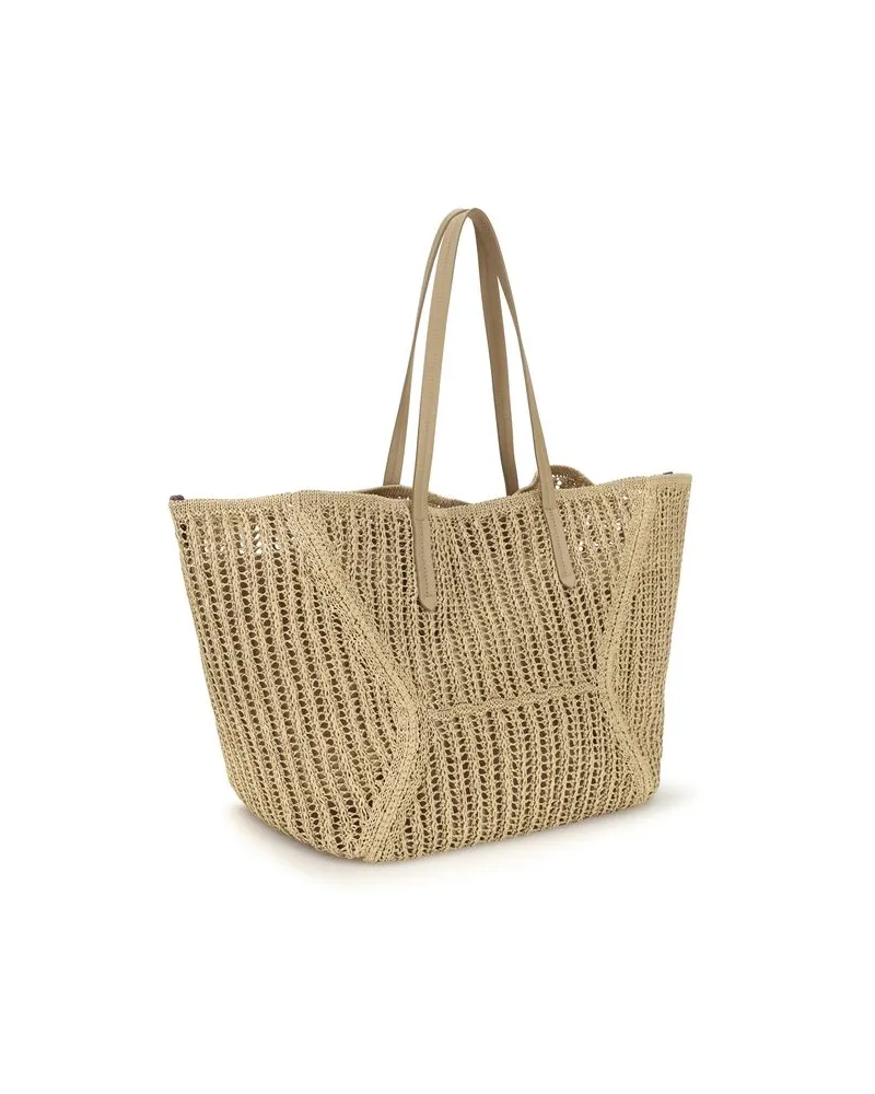 Brunello Cucinelli Women's Bc Duo Shoulder Bag Beige Raffia Beige