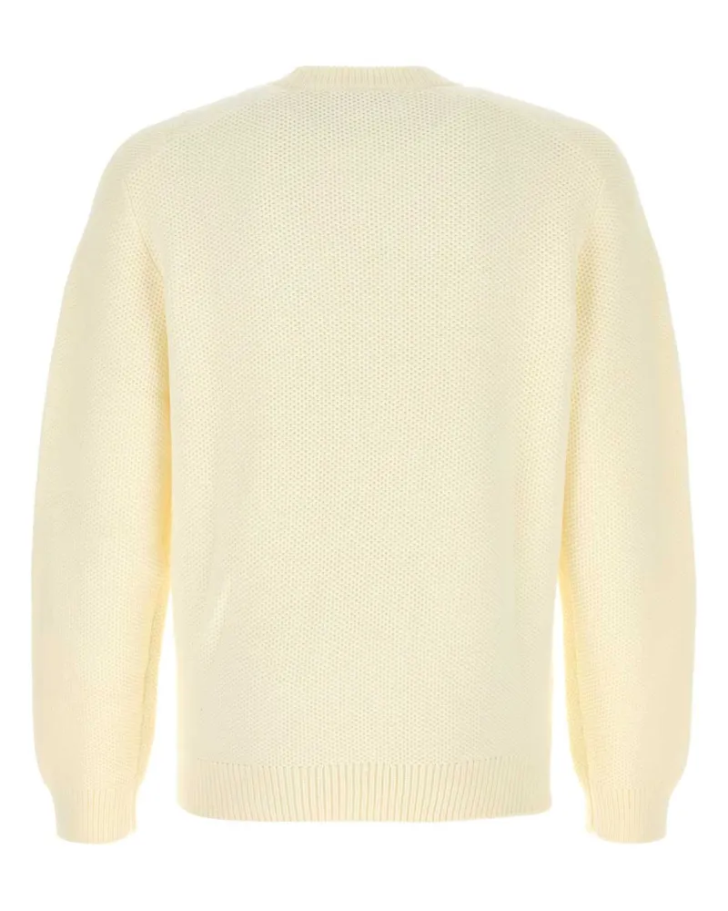 Kitsuné Men's Ivory Cotton Blend Sweater Milk Exterior: Nylon Felpe Beige