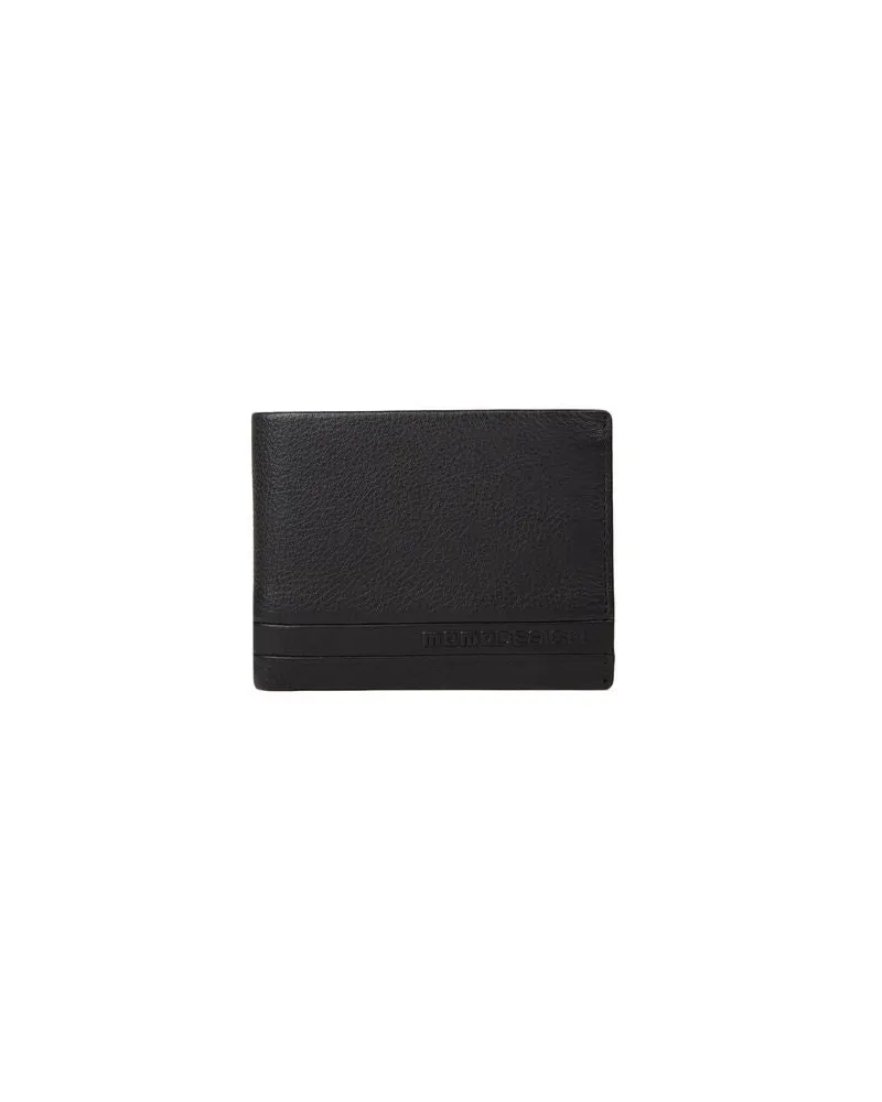 MOMO DESIGN Men's Wallet Black Genuine Leather Bags Black