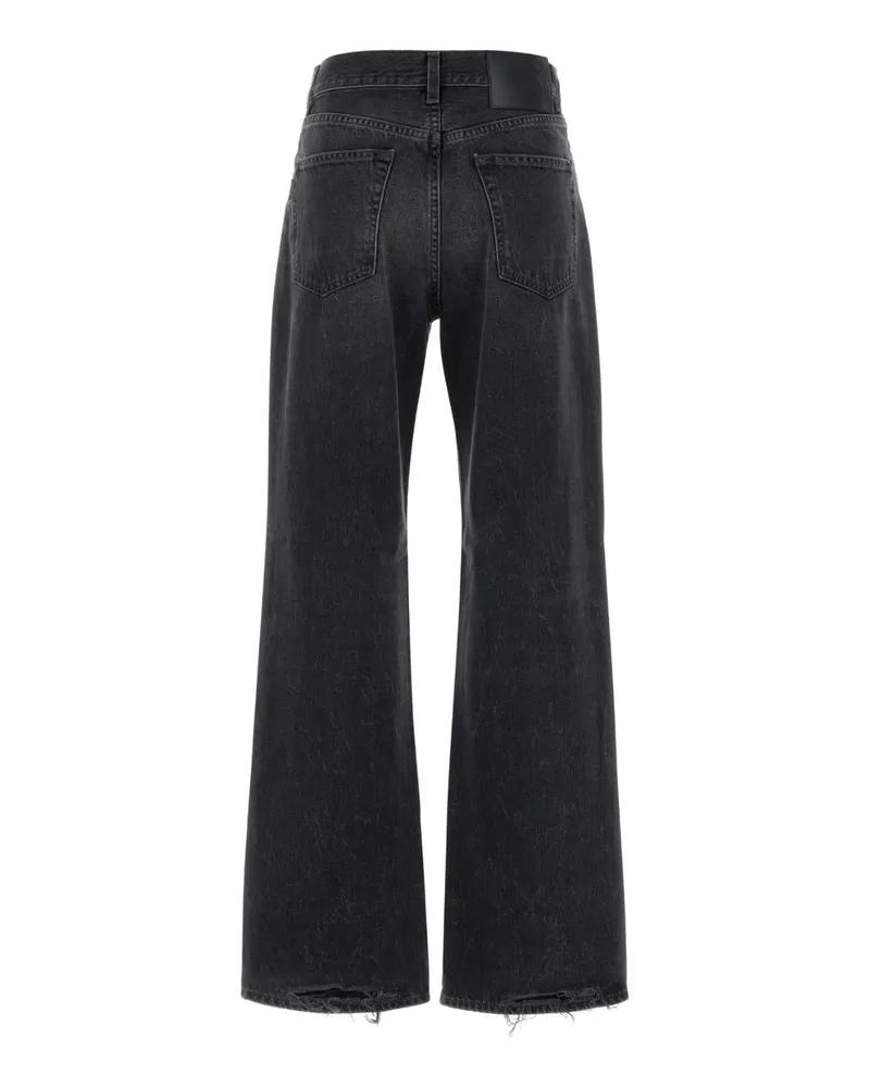 Haikure Women's Black Denim Korea Jeans Authentic Back Wash Cut Exterior: Cotton Black