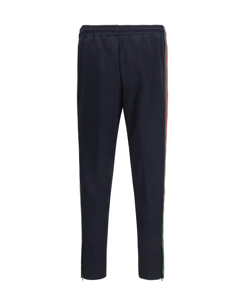 Gucci Men's Blue Polyester Athletic Pants Navy