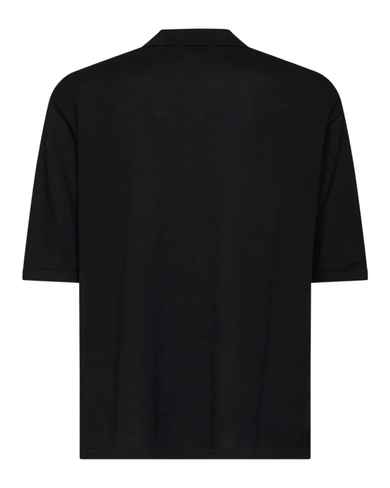Hevò Men Polo Shirt Taranto Black Cotton T-shirts And Polos Black