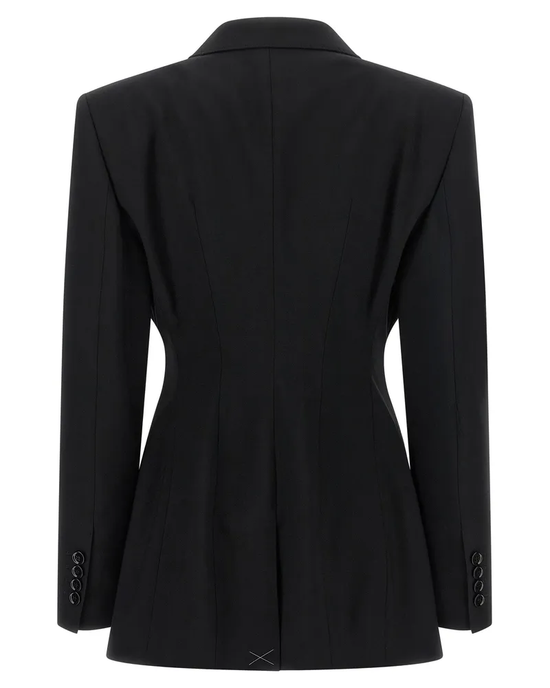 Dolce & Gabbana Hourglass Virgin Wool Blazer — Black Black