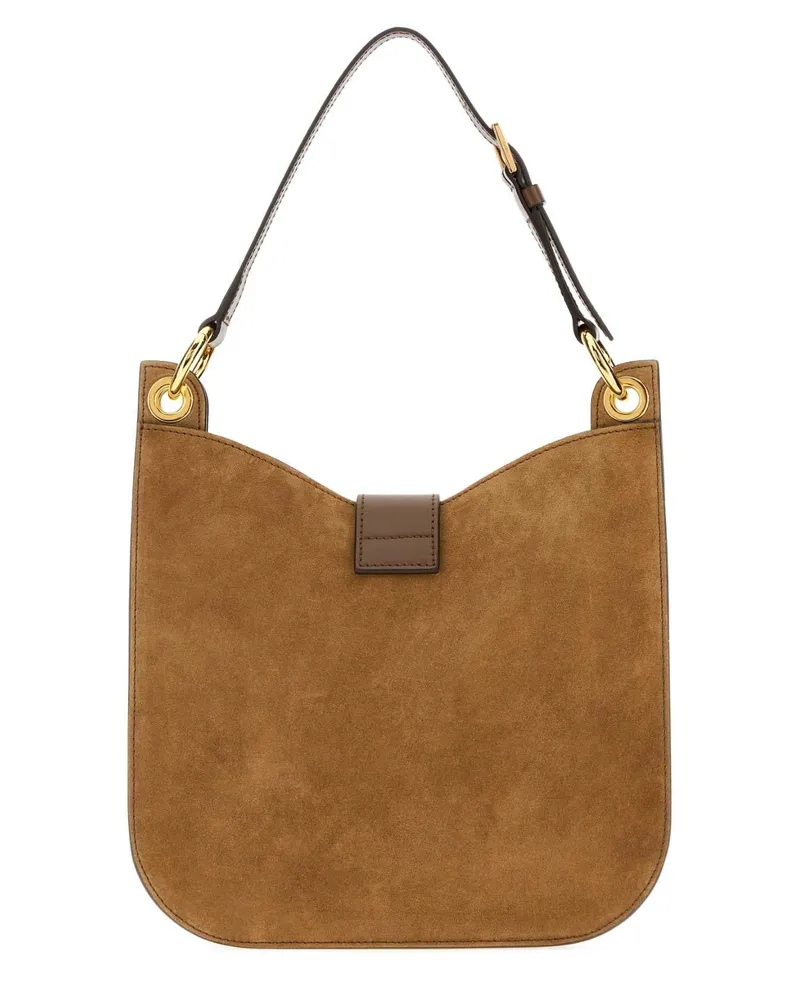 Tom Ford Suede Shoulder Bag — Brown Brown