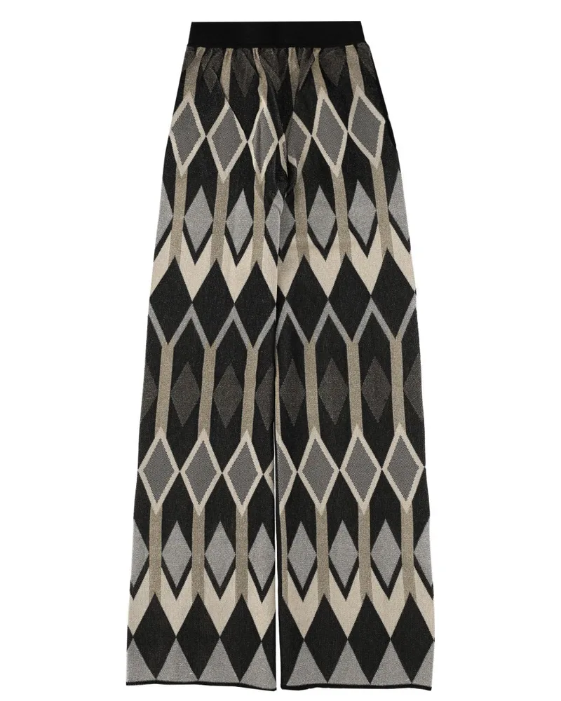 Circus Hotel Geometric Lamé Jacquard Trousers — Multicolor Multicolor