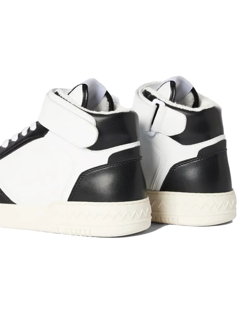 Missoni Men's Sport High-Top Sneaker White Leather Rubber Sole White