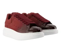 Oversized Calfskin Sneakers — Burgundy