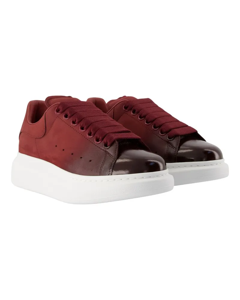 Alexander McQueen Oversized Calfskin Sneakers — Burgundy Burgundy