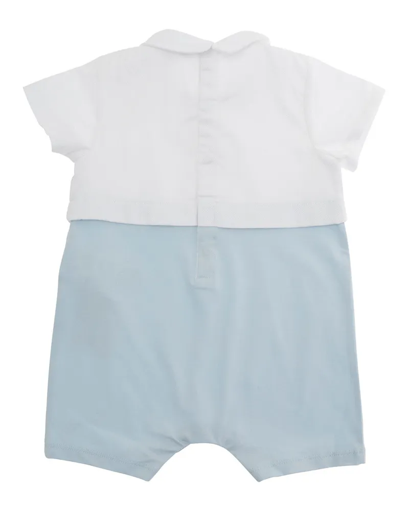 Emporio Armani Unisex Romper Light Blue Cotton Jumpsuits Dress Blue