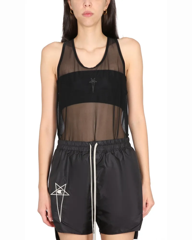 Rick Owens Nylon Elastane Tank Top — Black Black