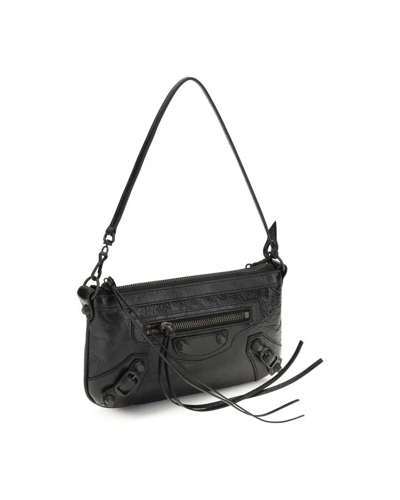 Balenciaga Women's Black Lamb Ovis Aries Shoulder Bag Black