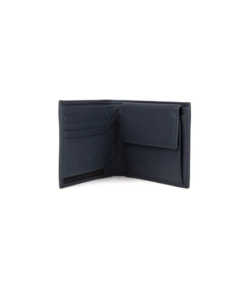 MOMO DESIGN Men's Wallet Blue Genuine Leather Bags Blue