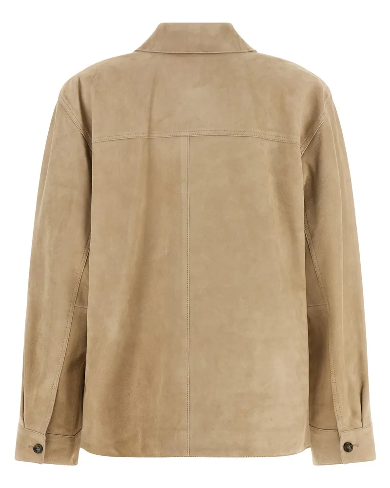 Max Mara Women's Beige Lamb Leather Jacket Clothing Beige