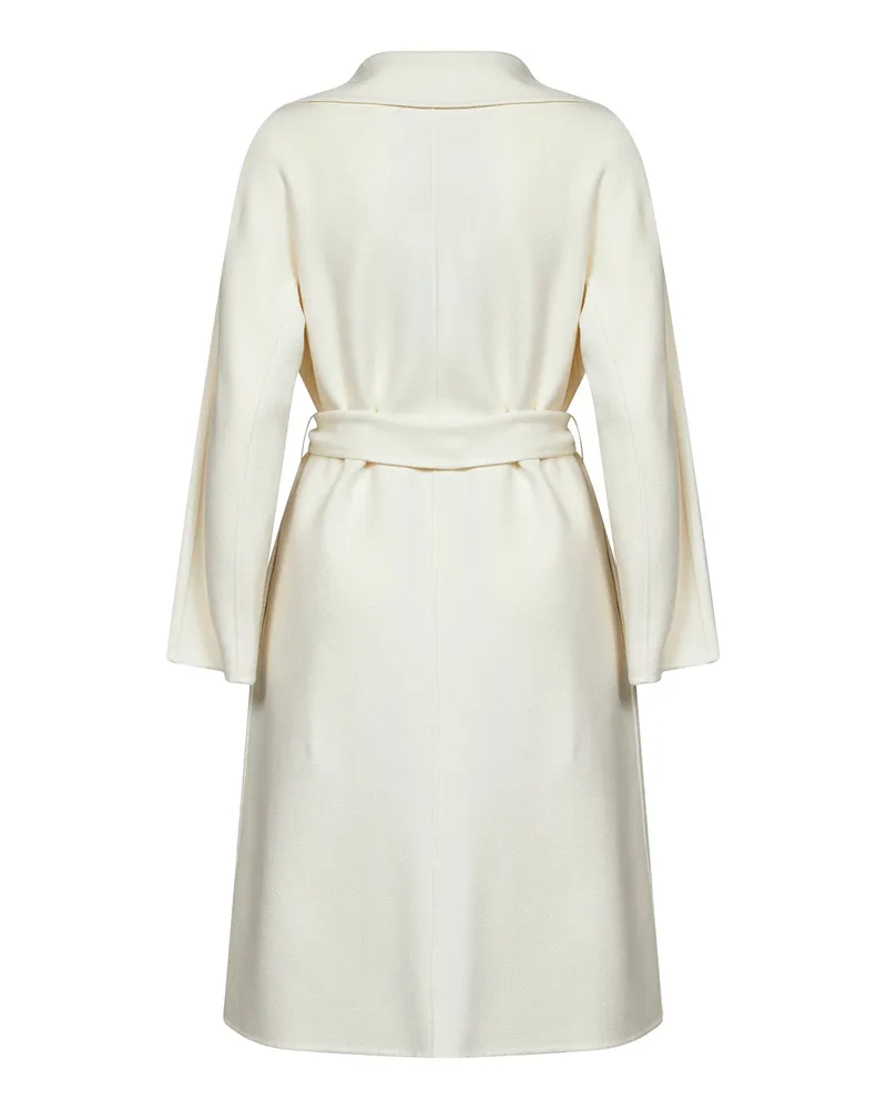 Max Mara Women's Long Wrap Coat Mstcles Beige Virgin Wool Beige